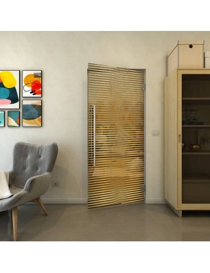 Pendeltür - Fineprint Model 022 Gold auf Grauglas