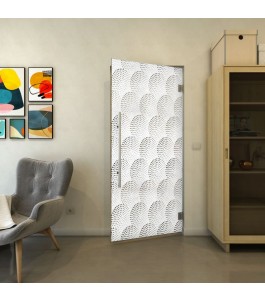 Pendeltür - Fineprint Model 029 Weiss auf Grauglas