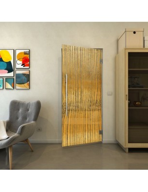 Pendeltür - Fineprint Model 032 Gold auf Grauglas