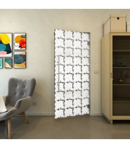 Pendeltür - Fineprint Model 033 Weiss auf Grauglas