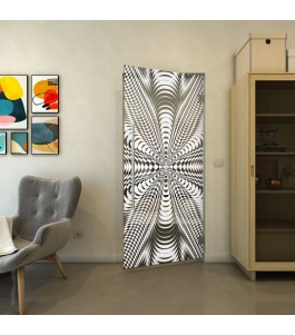 Pendeltür - Fineprint Model 037 Weiss auf Grauglas