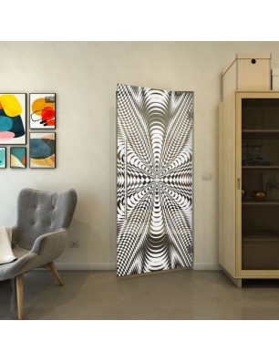 Pendeltür - Fineprint Model 037 Weiss auf Grauglas