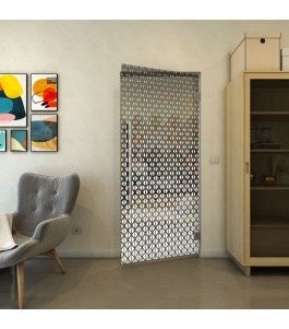 Pendeltür - Fineprint Model 038 Weiss auf Grauglas
