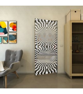 Pendeltür - Fineprint Model 042 Weiss auf Grauglas