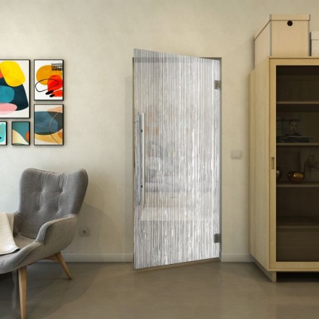 Pendeltür - Fineprint Model 050 Weiss auf Grauglas