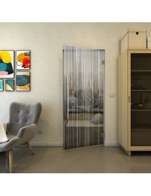Pendeltür - Fineprint Model 052 Weiss auf Grauglas