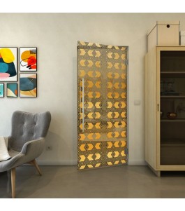 Pendeltür - Fineprint Model 053 Gold auf Grauglas