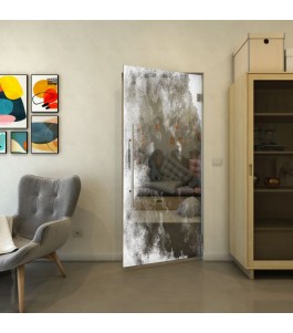 Pendeltür - Fineprint Model 061 Weiss auf Grauglas