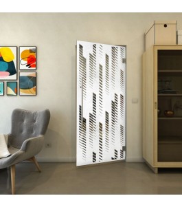 Pendeltür - Fineprint Model 067 Weiss auf Grauglas