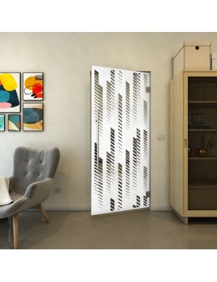 Pendeltür - Fineprint Model 067 Weiss auf Grauglas