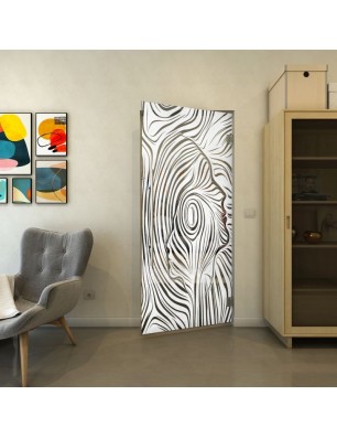 Pendeltür - Fineprint Model 074 Weiss auf Grauglas