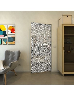 Pendeltür - Fineprint Model 076 Weiss auf Grauglas