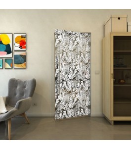 Pendeltür - Fineprint Model 091 Weiss auf Grauglas
