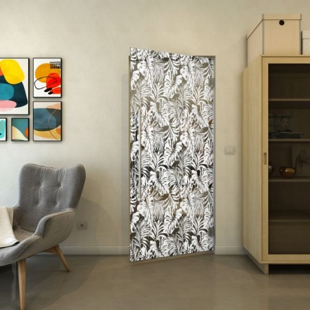 Pendeltür - Fineprint Model 091 Weiss auf Grauglas