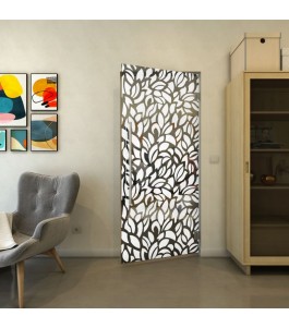 Pendeltür - Fineprint Model 093 Weiss auf Grauglas