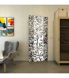 Pendeltür - Fineprint Model 094 Weiss auf Grauglas