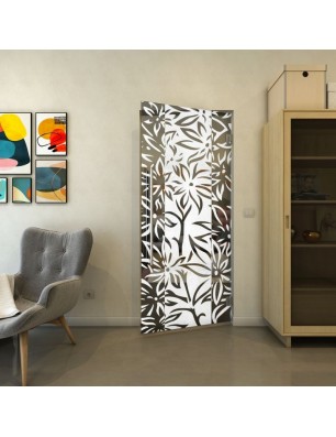 Pendeltür - Fineprint Model 094 Weiss auf Grauglas