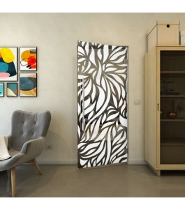 Pendeltür - Fineprint Model 096 Weiss auf Grauglas
