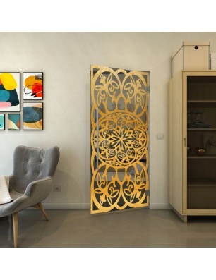 Pendeltür - Fineprint Model 100 Gold auf Grauglas