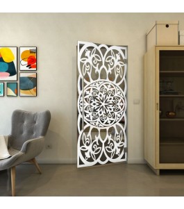 Pendeltür - Fineprint Model 100 Weiss auf Grauglas