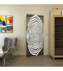 Pendeltür - Fineprint Model 109 Weiss auf Grauglas