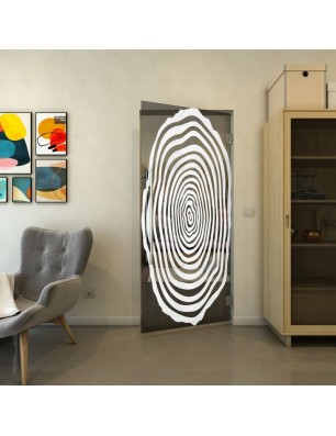 Pendeltür - Fineprint Model 109 Weiss auf Grauglas