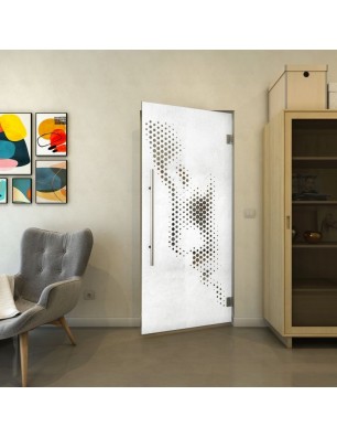 Pendeltür - Fineprint Model 120 Weiss auf Grauglas