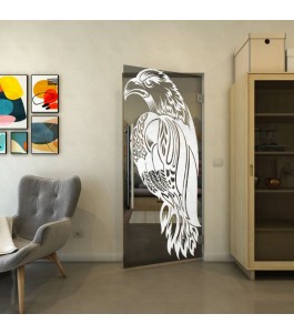 Pendeltür - Fineprint Model 122 Weiss auf Grauglas