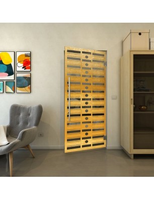 Pendeltür - Fineprint Model 174 Gold auf Grauglas