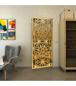 Pendeltür - Fineprint Model 178 Gold auf Grauglas