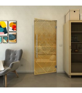 Pendeltür - Fineprint Model 194 Gold auf Grauglas
