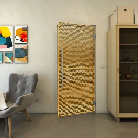 Pendeltür - Fineprint Model 194 Gold auf Grauglas