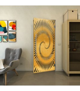 Pendeltür - Fineprint Model 197 Gold auf Grauglas