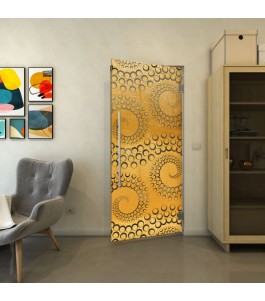 Pendeltür - Fineprint Model 198 Gold auf Grauglas