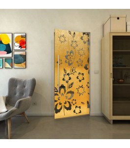 Pendeltür - Fineprint Model 199 Gold auf Grauglas