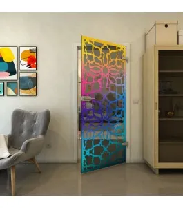 Ganzglastür - Fineprint Model 150 Verlauf auf Grauglas