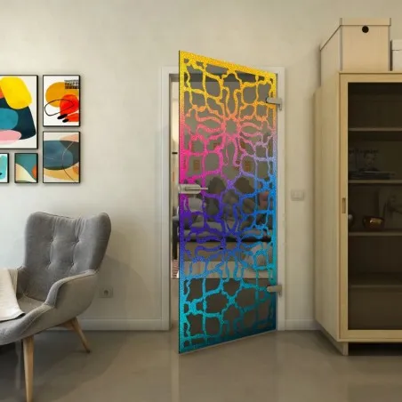 Ganzglastür - Fineprint Model 150 Verlauf auf Grauglas