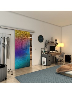 Glasschiebetür SLIM-LINE - Fineprint Model 015 Verlauf auf Grauglas