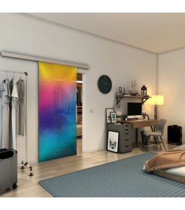 Glasschiebetür SLIM-LINE - Fineprint Model 025 Verlauf auf Grauglas