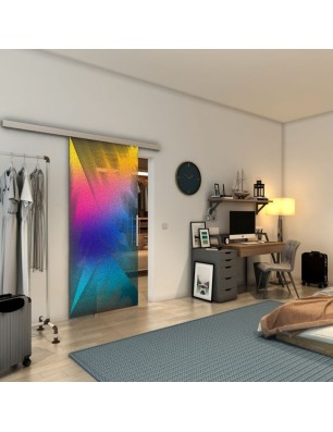 Glasschiebetür SLIM-LINE - Fineprint Model 026 Verlauf auf Grauglas