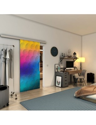 Glasschiebetür SLIM-LINE - Fineprint Model 029 Verlauf auf Grauglas