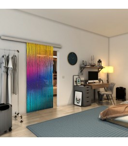 Glasschiebetür SLIM-LINE - Fineprint Model 032 Verlauf auf Grauglas