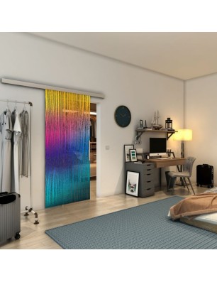 Glasschiebetür SLIM-LINE - Fineprint Model 032 Verlauf auf Grauglas