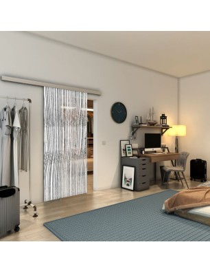Glasschiebetür SLIM-LINE - Fineprint Model 032 Weiss auf Grauglas