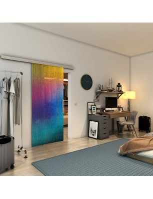 Glasschiebetür SLIM-LINE - Fineprint Model 050 Verlauf auf Grauglas