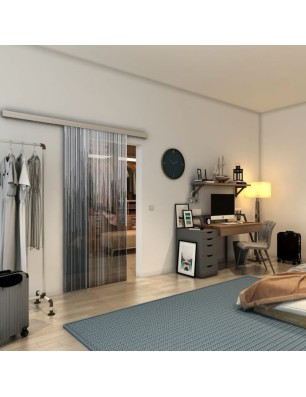 Glasschiebetür SLIM-LINE - Fineprint Model 052 Weiss auf Grauglas