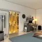 Glasschiebetür SLIM-LINE - Fineprint Modell 067 Gold auf Grauglas