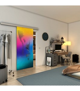 Glasschiebetür SLIM-LINE - Fineprint Model 120 Verlauf auf Grauglas