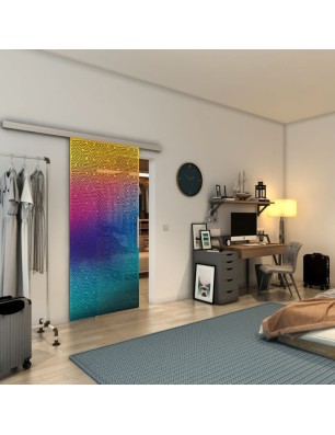 Glasschiebetür SLIM-LINE - Fineprint Model 193 Verlauf auf Grauglas