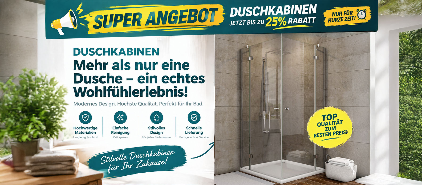 Duschkabine -25% Sale